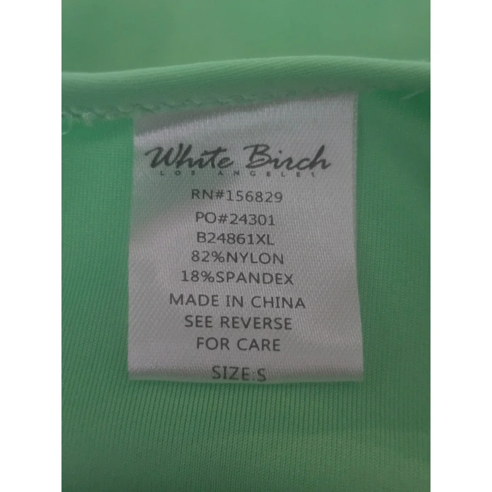 White Birch Mint Green Strappy‎ Back One Piece Swimsuit Size Small Beach Summer